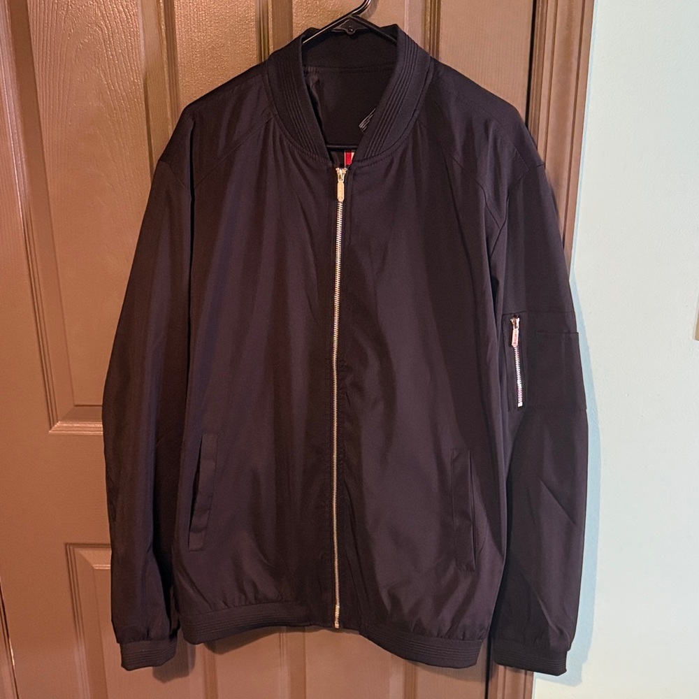Vogue Black Bomber Jacket with Silver Zipper